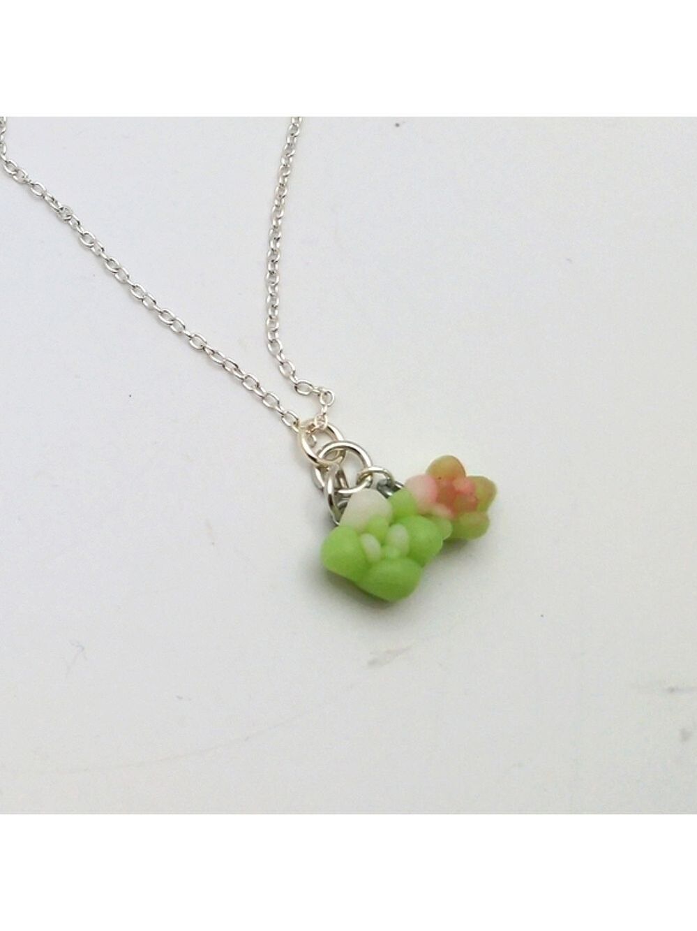 Dainty Succulent Necklace on Silver Chain